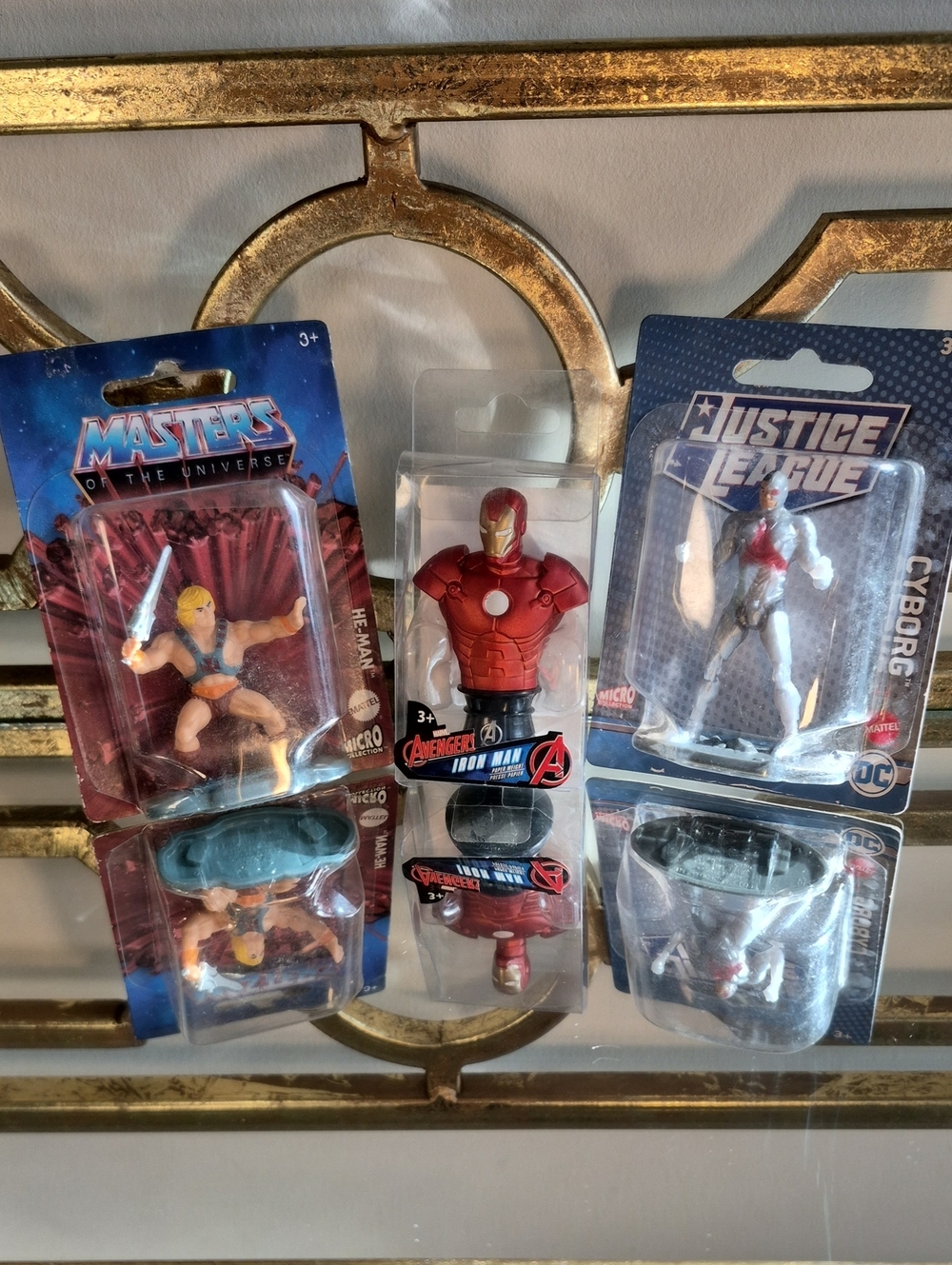 He-Man, Ironman & Cyborg-Lot of 3, 2.5", 3", 3, Multi, Red & Gold, Silver & Red
